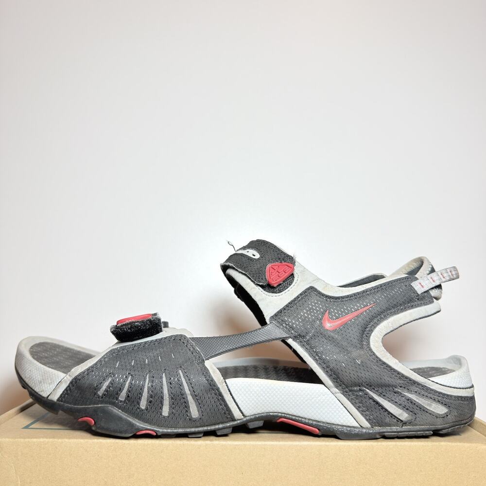 Nike ACG Santiam 4 Men Size 14 Black Grey Red Outdoor Hiking Sport Sandals Used